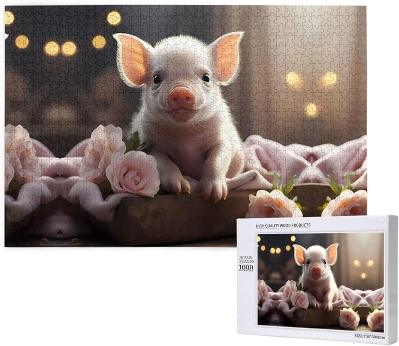 Phayah Cute Pig Jigsaw Puzzle 1000 Pieces 29 5 X 19 7 Inches Home Decor Gift - Image 1